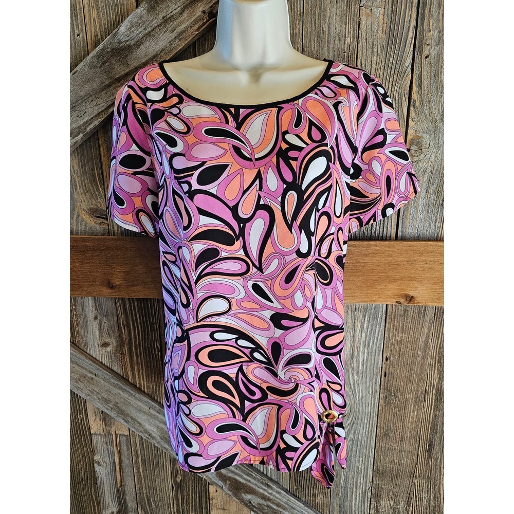 Michael kors side tie returns themed career casual colorful top M